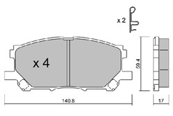 Brake Pad Set, disc brake AISBPLX-1003