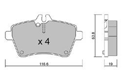 Brake Pad Set, disc brake AISBPMB-1005_0