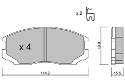 Brake Pad Set, disc brake AISBPMI-1904_0