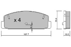 Brake Pad Set, disc brake AISBPMZ-2901