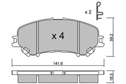 Brake Pad Set, disc brake AISBPNI-1022