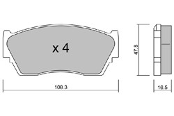 Brake Pad Set, disc brake AISBPNI-1902_0