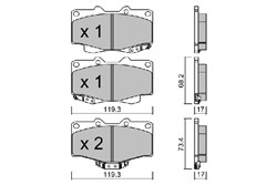 Brake Pad Set, disc brake AISBPTO-1019