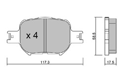 Brake Pad Set, disc brake AISBPTO-1930_0