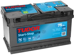 Akumulators TUDOR START&STOP EFB TL752 12V 75Ah 730A (315x175x175)_0