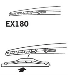 Pióro wycieraczki ExactFit TR EX180 bezszkieletowe 180mm (1 szt.) tył_3