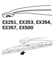 Pióro wycieraczki ExactFit TR EX251 bezszkieletowe 250mm (1 szt.) tył_3