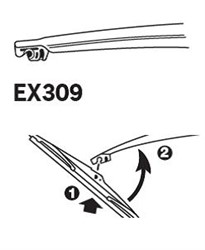 Pióro wycieraczki ExactFit TR EX309 bezszkieletowe 300mm (1 szt.) tył_4