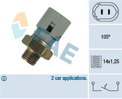 temperatūros jungiklis, aušinimo skysčio įspėjimo lemputė FAE FAE35710