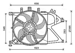 Fan, engine cooling OL7660 AVA