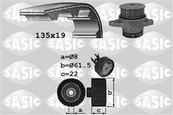 Water Pump & Timing Belt Kit SAS3906065