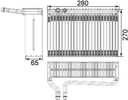 Evaporator, air conditioning AE 82 000S