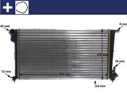 Variklio radiatorius MAHLE CR 624 000S
