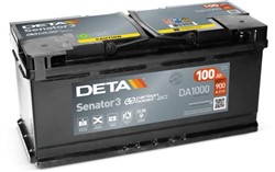 Akumulators DETA SENATOR3 DA1000 12V 100Ah 900A (353x175x190)_0