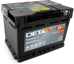 Akumulators DETA SENATOR3 DA612 12V 61Ah 600A (242x175x175)_0