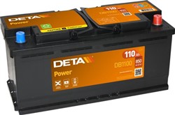 Akumulators DETA EXCELL DB1100 12V 110Ah 850A (392x175x190)
