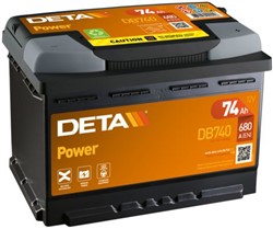 Akumulators DETA POWER DB740 12V 74Ah 680A (278x175x190)_0