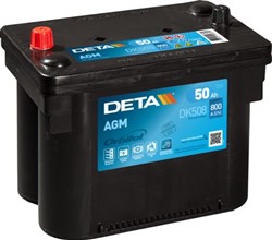 Akumulators DETA START&STOP AGM DK508 12V 50Ah 800A (260x173x206)_0