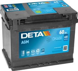 Akumulators DETA START&STOP AGM DK600 12V 60Ah 680A (242x175x190)_0