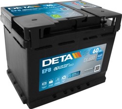 Akumulators DETA START&STOP EFB DL600 12V 60Ah 640A (242x175x190)_0