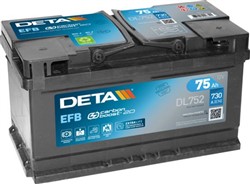 Akumulators DETA START&STOP EFB DL752 12V 75Ah 730A (315x175x175)_0