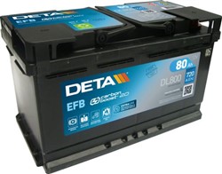 Akumulators DETA START&STOP EFB DL800 12V 80Ah 800A (315x175x190)_0