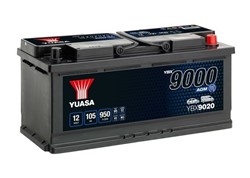 Akumulators YUASA START&STOP AGM; YBX9000 AGM Start Stop Plus YBX9020 12V 105Ah 950A (393x175x190)_3