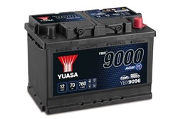 Akumulators YUASA START&STOP AGM; YBX9000 AGM Start Stop Plus YBX9096 12V 70Ah 760A (278x175x190)_4